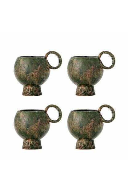 Avonlea Cup, Green, Stoneware (set of four)