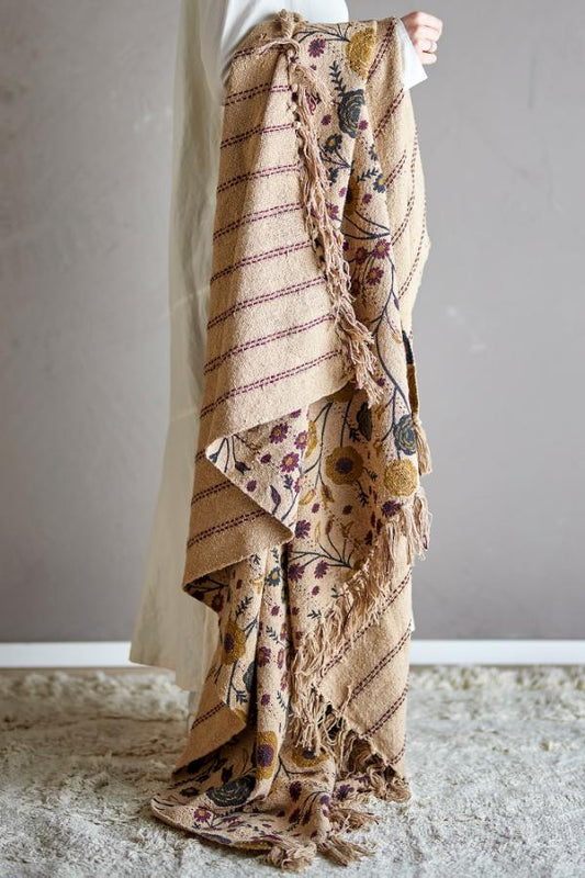 Eydis Throw, Nature, Recycled Cotton L160xW130 cm