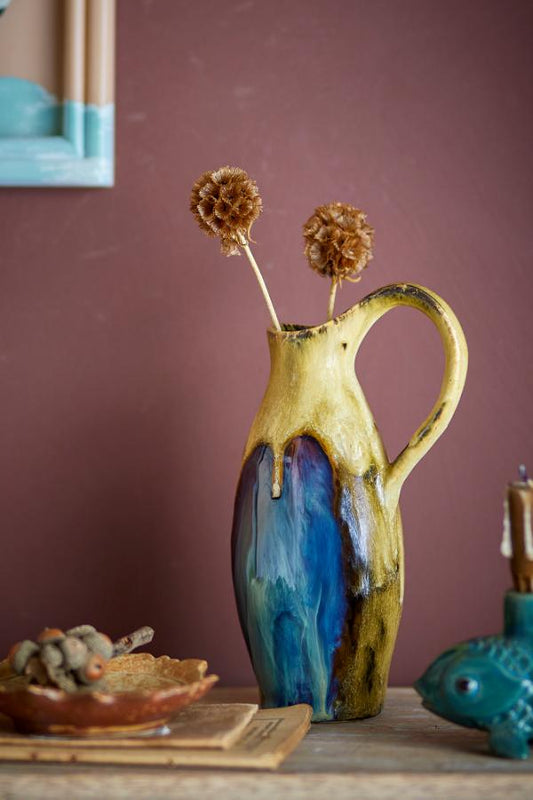 Jenkins Vase, Multi, Stoneware 	Mediterranean style