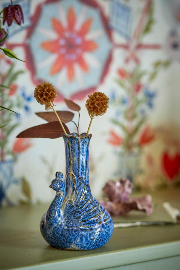 Botanist style Kali Vase, Blue, Stoneware